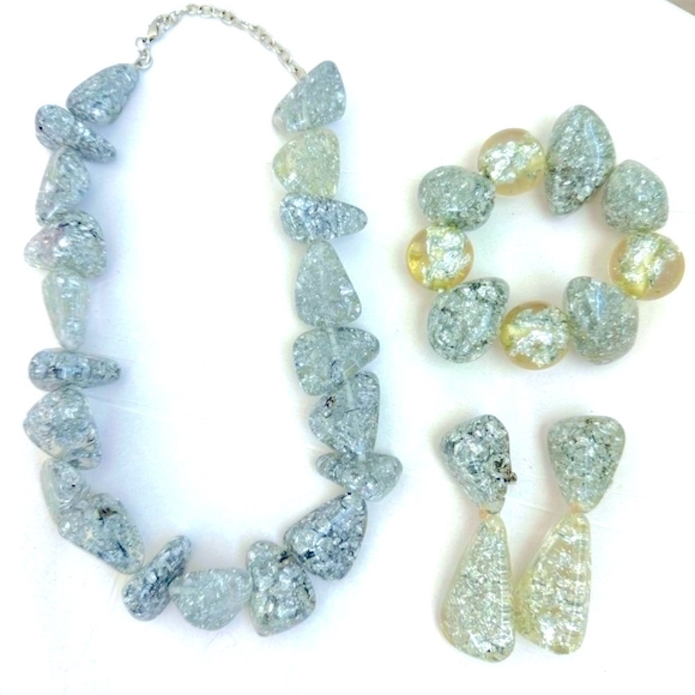 SALE Matching Necklace, Earrings/Bracelet Set, Designer Pieces made in France.